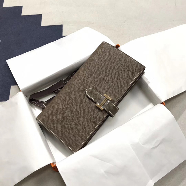 エルメス ベアンスフレ エトゥープ ヴォーエプソン ゴールド金具