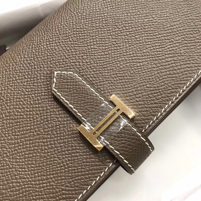 エルメス ベアンスフレ エトゥープ ヴォーエプソン ゴールド金具