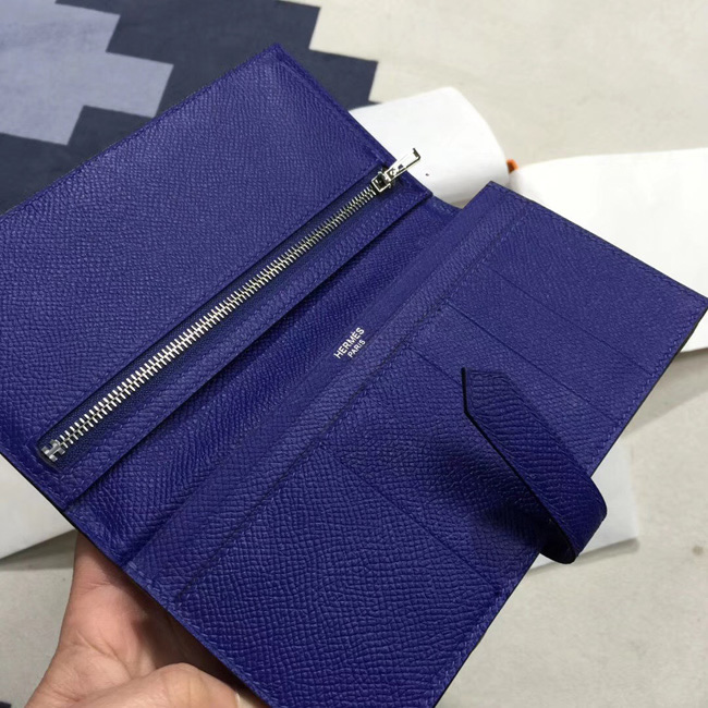 エルメス ベアンスフレ ブルーサフィール ヴォーエプソン シルバー金具
