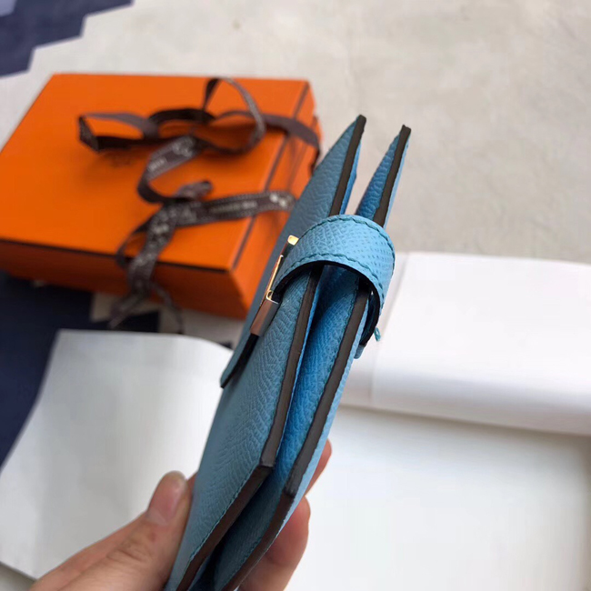 エルメス 財布ベアン ブルーザンジバル ヴォーエプソン シルバー金具