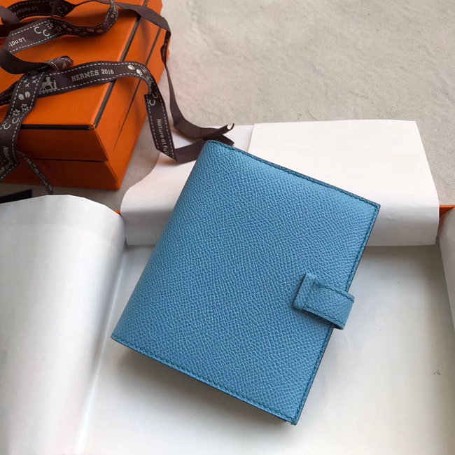 エルメス 財布ベアン ブルーザンジバル ヴォーエプソン シルバー金具
