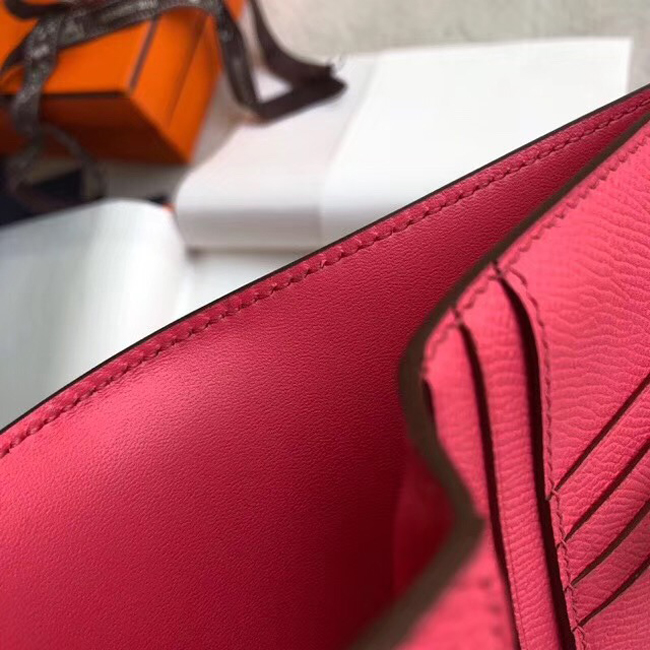エルメス 財布ベアン ローズティリアン ヴォーエプソン ゴールド金具