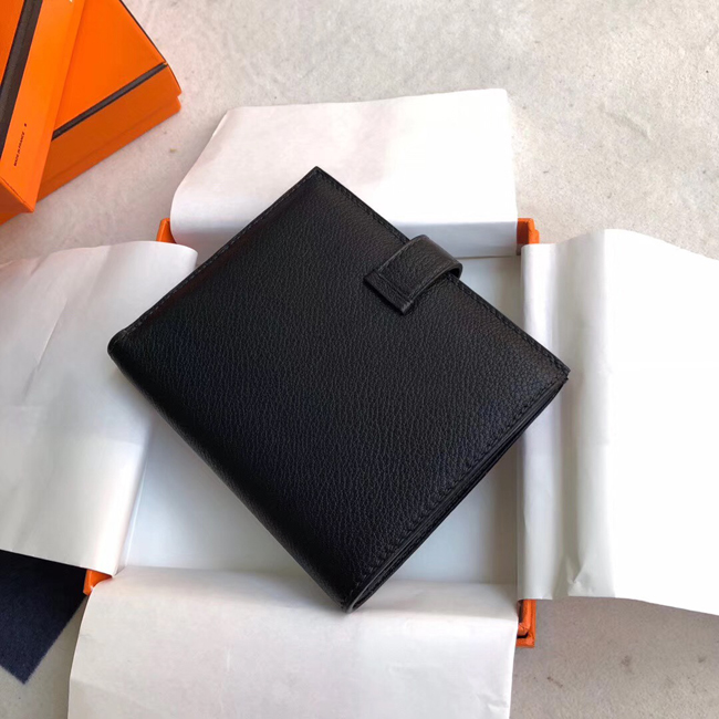 エルメス 財布ベアン ブラック シェブルミゾル シルバー金具