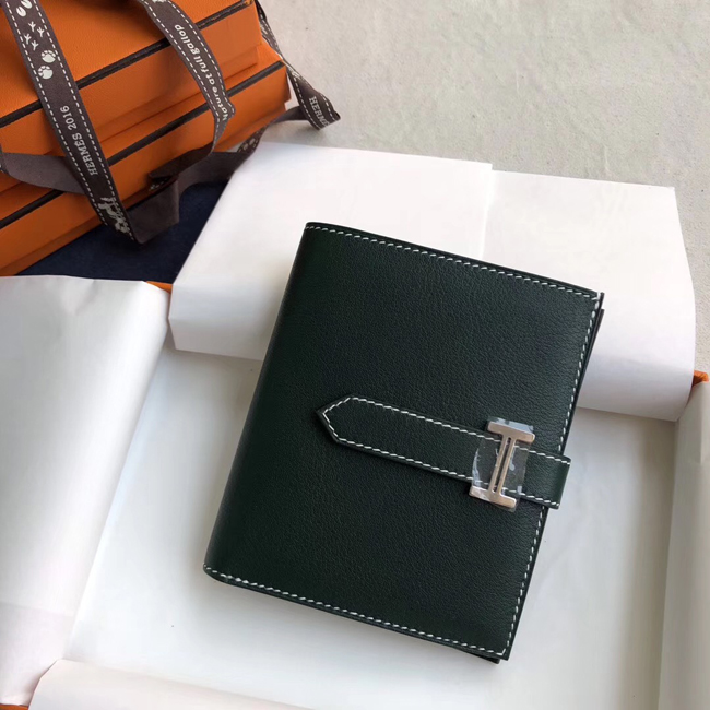 エルメス 財布ベアン ヴェールアングレ シェブルミゾル シルバー金具