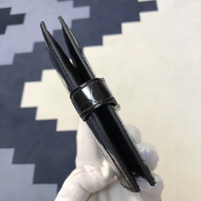 エルメス 財布ベアン ブラック クロコダイル シルバー金具