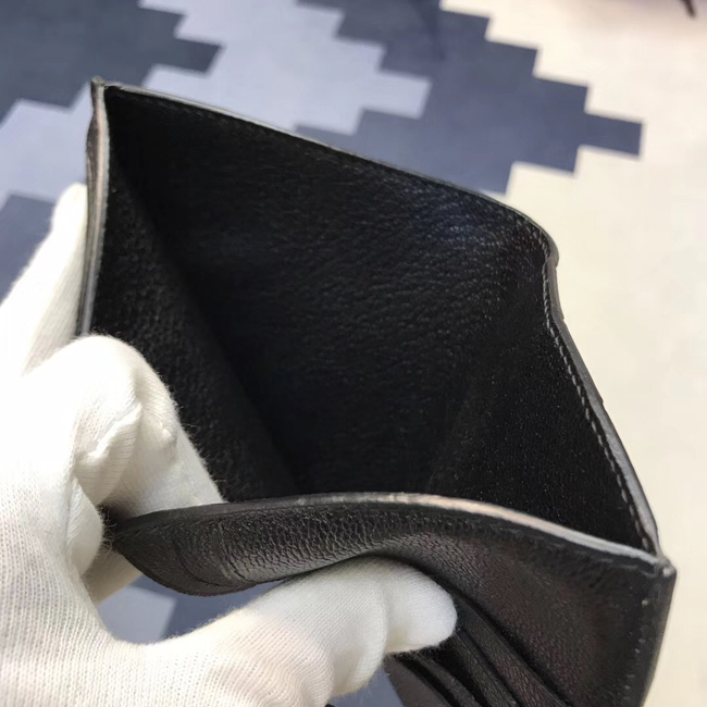 エルメス 財布ベアン ブラック クロコダイル シルバー金具