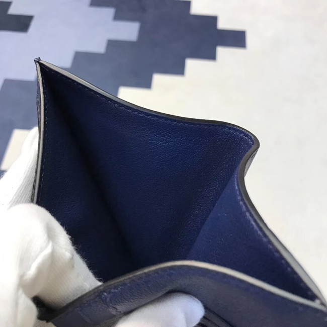 エルメス 財布ベアン ブルードマルト オーストリッチ ゴールド金具