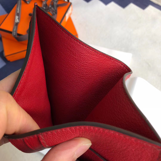 エルメス 財布ベアン ルージュヴィフ オーストリッチ ゴールド金具