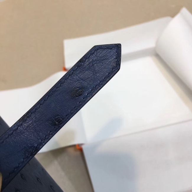 エルメス ベアンスフレ ブルードマルト オーストリッチ シルバー金具