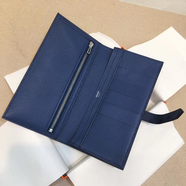 エルメス ベアンスフレ ブルードマルト オーストリッチ シルバー金具
