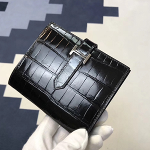 エルメス 財布ベアン ブラック クロコダイル シルバー金具