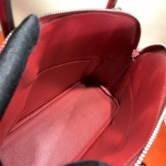 エルメス ボリード27 ルージュガランス ヴォーエプソン シルバー金具