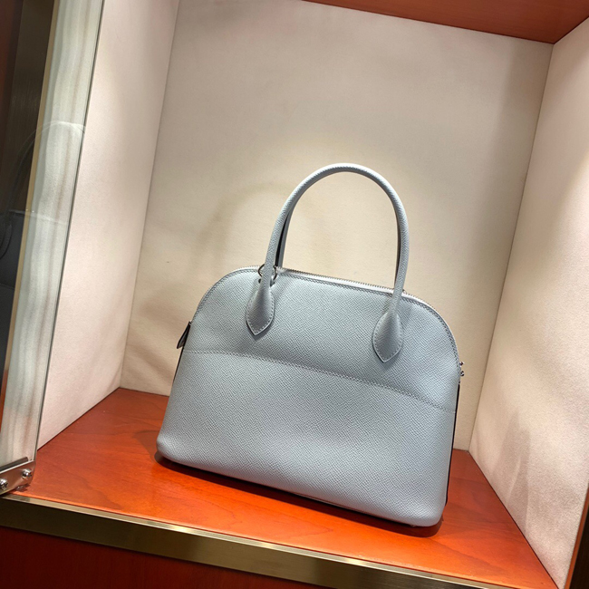 エルメス ボリード27 ブルーグラシエ ヴォーエプソン シルバー金具