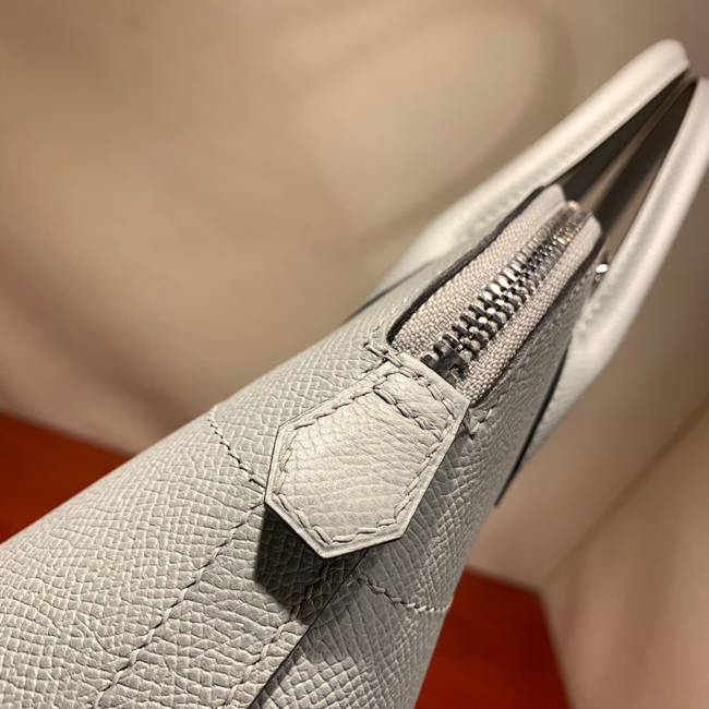 エルメス ボリード27 ブルーグラシエ ヴォーエプソン シルバー金具