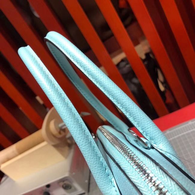 エルメス ボリード27 ブルーアトール ヴォーエプソン シルバー金具