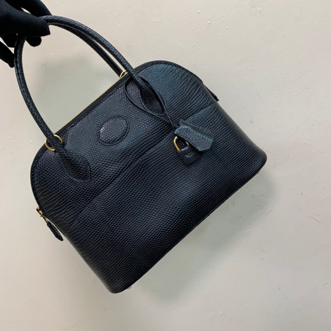 エルメス ボリード31 ブラック リザード ゴールド金具