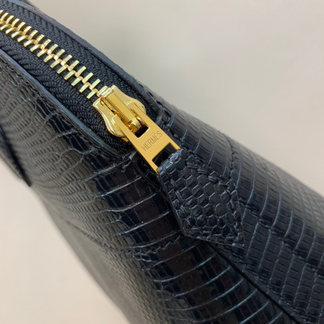 エルメス ボリード31 ブラック リザード ゴールド金具