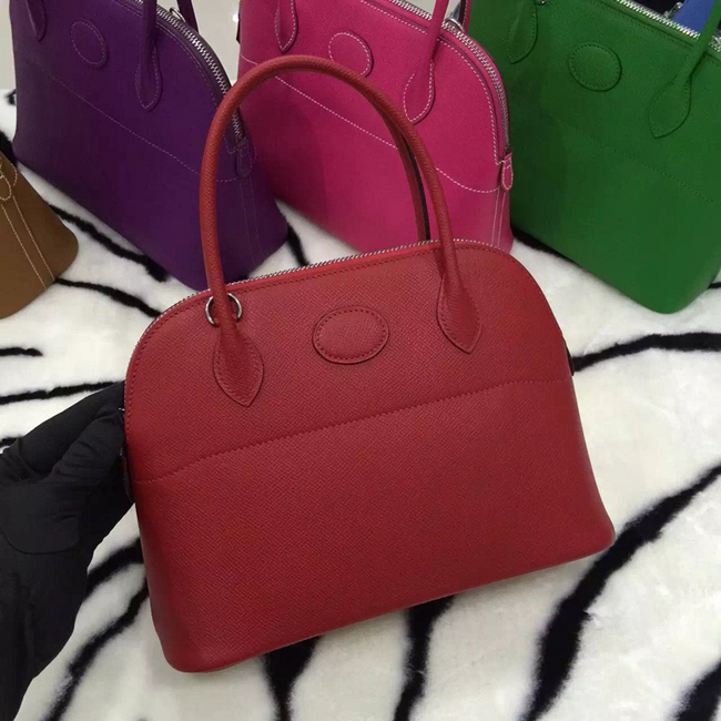 エルメス ボリード27 レッド ヴォーエプソン シルバー金具