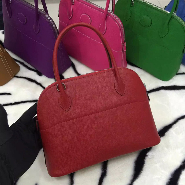 エルメス ボリード27 レッド ヴォーエプソン シルバー金具