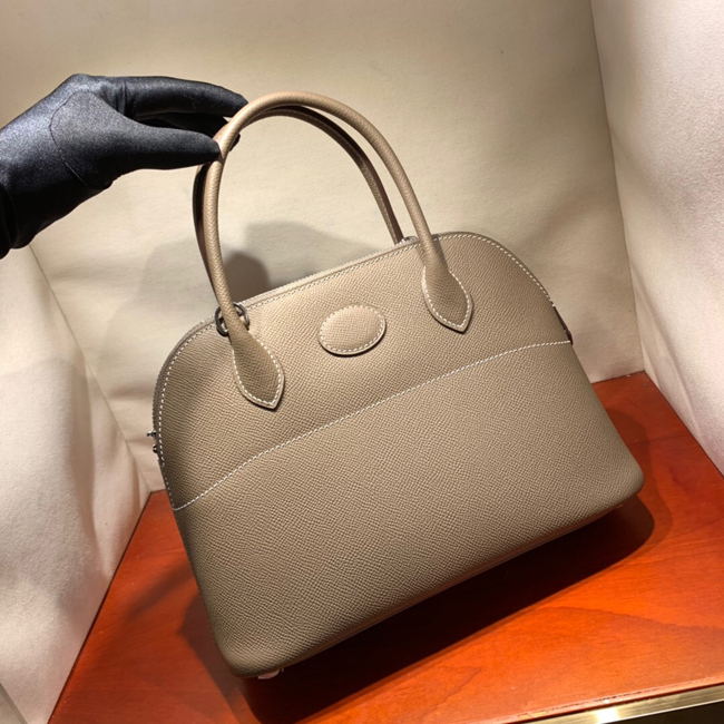エルメス ボリード27 エトゥープ ヴォーエプソン シルバー金具