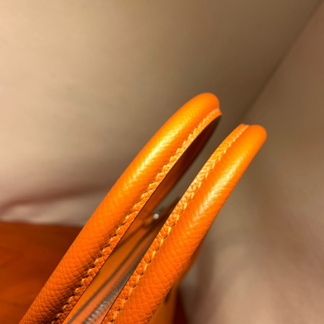 エルメス ボリード27 オレンジ ヴォーエプソン シルバー金具