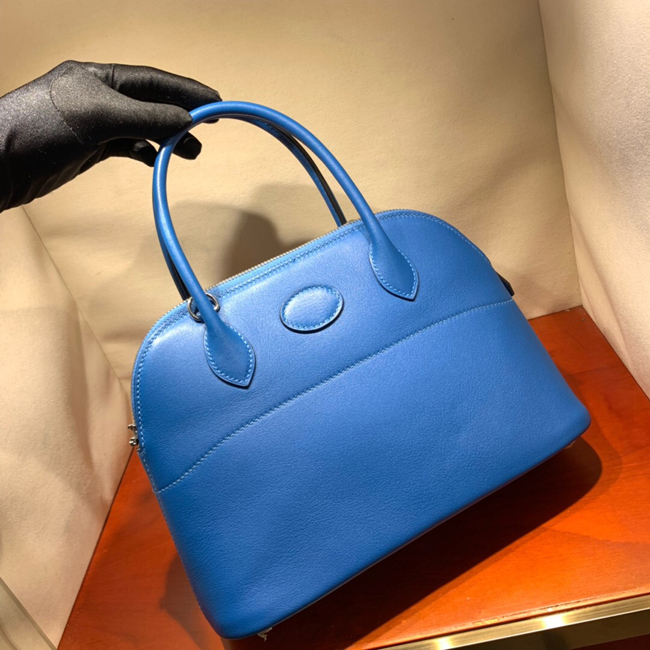 エルメス ボリード27 ブルーエレクトリック スイフト シルバー金具
