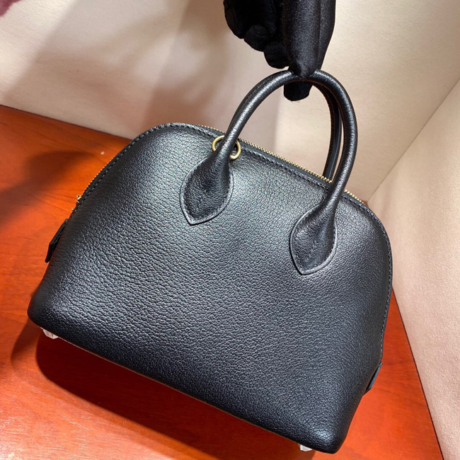 エルメス ボリード1923 18cm シェーブル ブラック ゴールド金具