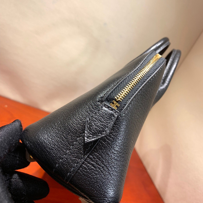 エルメス ボリード1923 18cm シェーブル ブラック ゴールド金具