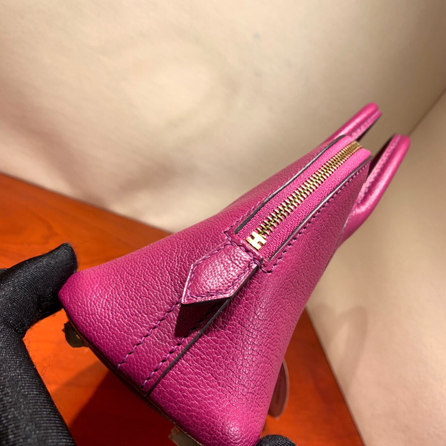 エルメス ボリード 1923 18cm シェーブル ローズパープル ゴールド金具