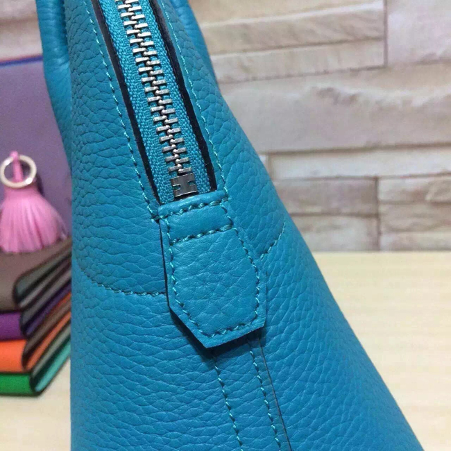 エルメス ボリード37 ブルーアトール トリヨン シルバー金具