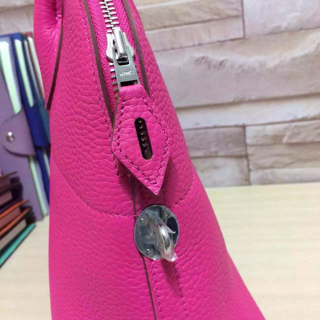 エルメス ボリード37 ローズショッキング トリヨン シルバー金具