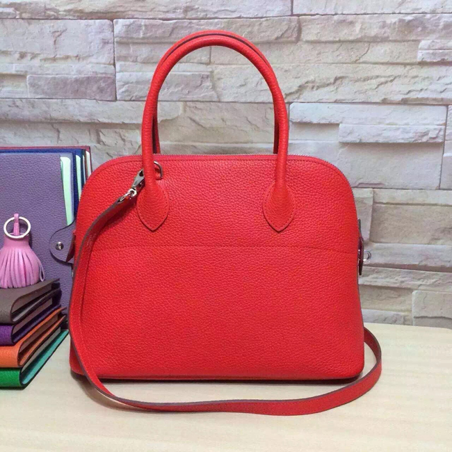 エルメス ボリード37 レッド トリヨン シルバー金具