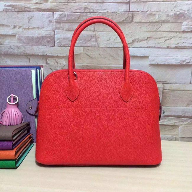 エルメス ボリード37 レッド トリヨン シルバー金具