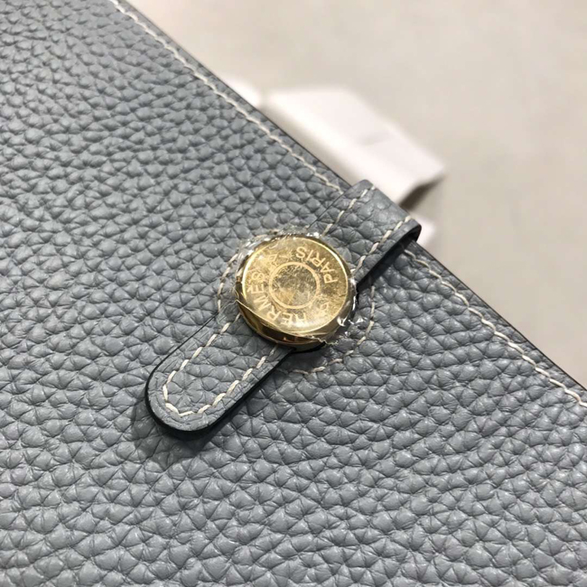 エルメス ドゴンGM ブルーラン トゴ ゴールド金具