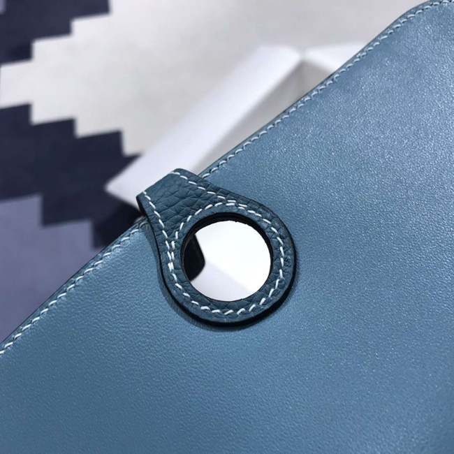 エルメス ドゴンGM ブルージーン トゴ シルバー金具