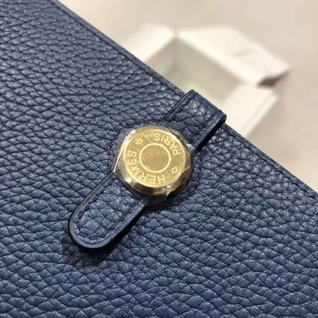 エルメス ドゴンGM ブルーニュイ トゴ ゴールド金具