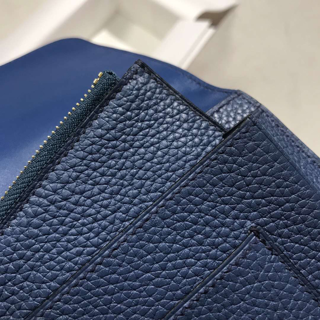 エルメス ドゴンGM ブルーニュイ トゴ ゴールド金具