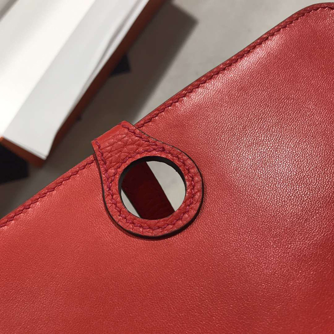 エルメス ドゴンGM ルージュガランス トゴ ゴールド金具
