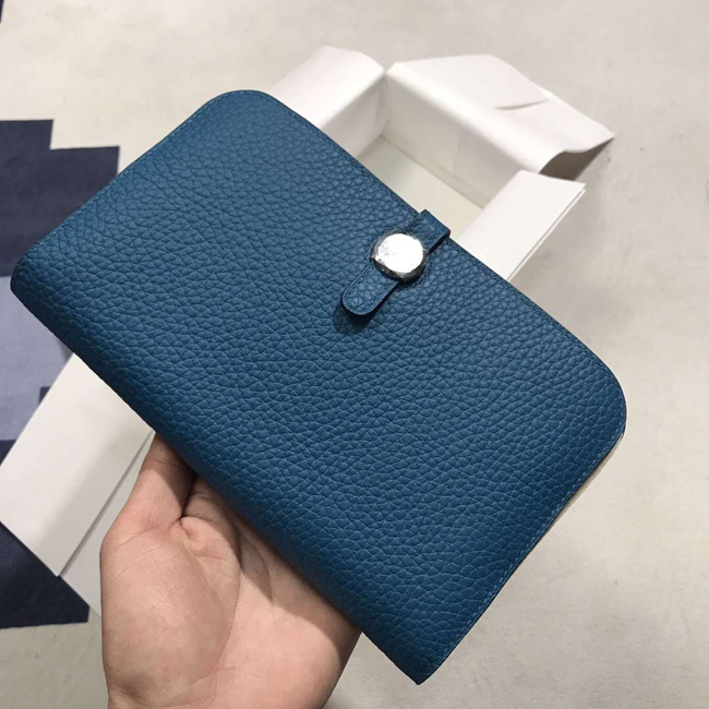 エルメス ドゴンGM ブルードガリス トゴ シルバー金具