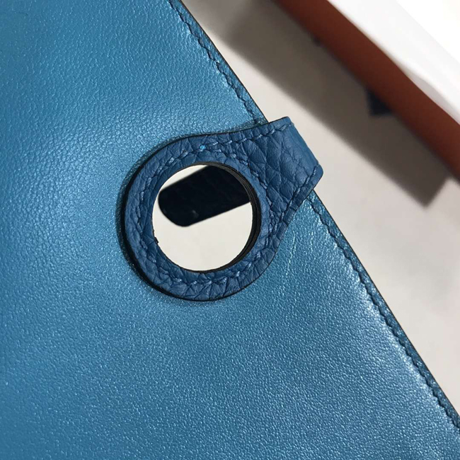 エルメス ドゴンGM ブルードガリス トゴ シルバー金具