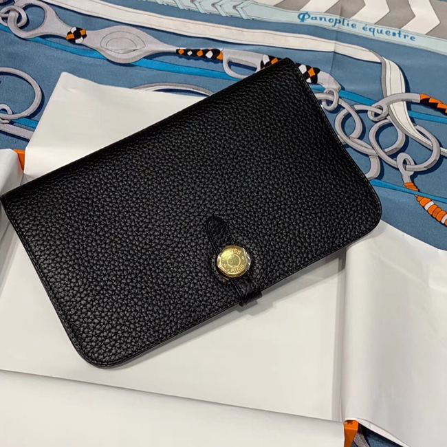 エルメス ドゴンGM ブラック トゴ ゴールド金具