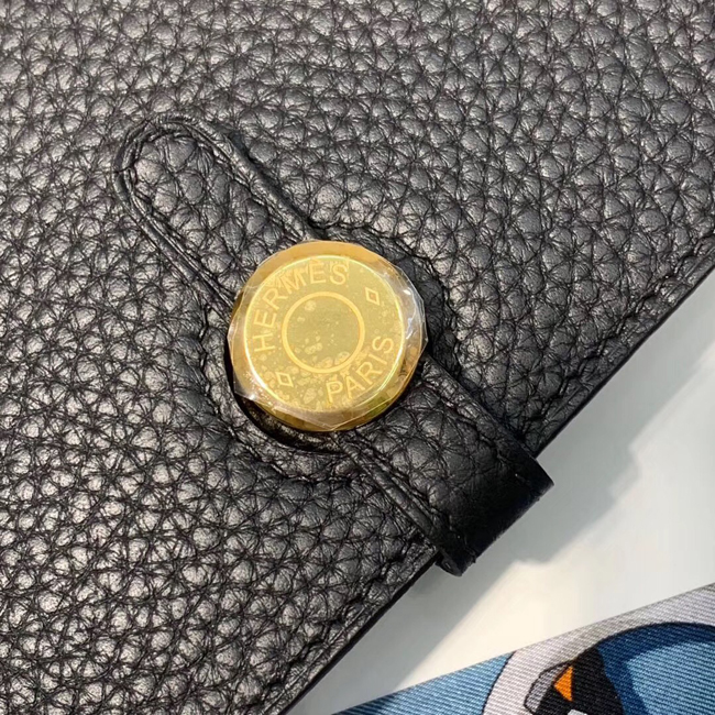 エルメス ドゴンGM ブラック トゴ ゴールド金具