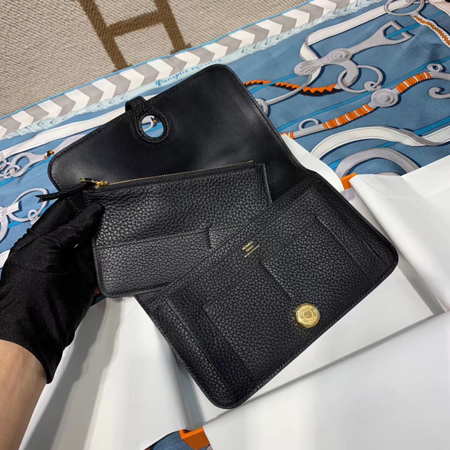 エルメス ドゴンGM ブラック トゴ ゴールド金具