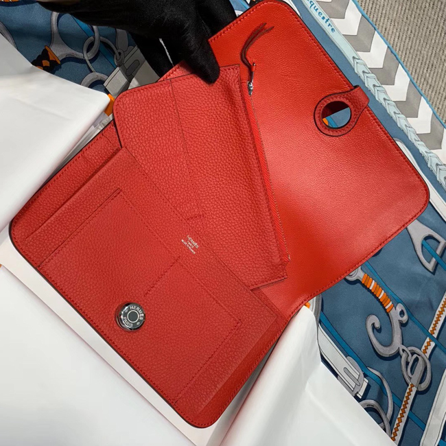 エルメス ドゴンGM ヴァーミリオン トゴ シルバー金具