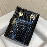 エルメス 財布ベアン ブラック クロコダイル ゴールド金具