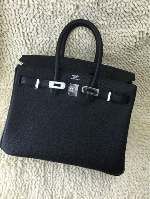 エルメス バーキン25 ブラック トゴ シルバー金具