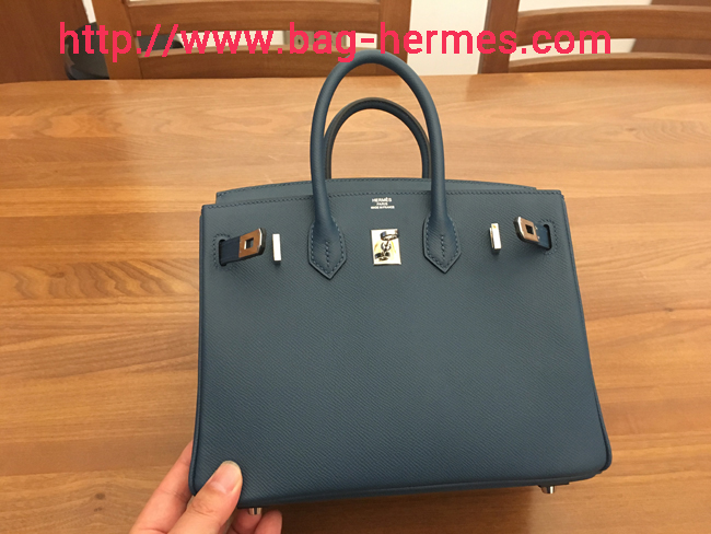 エルメス バーキン25 ブルーサフィール エプソン シルバー金具