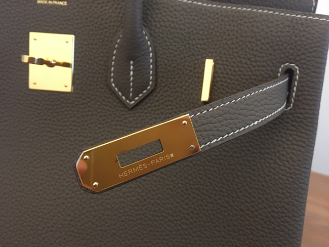エルメス バーキン35 エトゥープ トゴ ゴールド金具