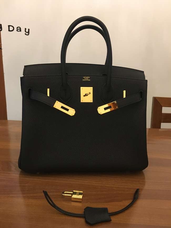 エルメス バーキン30 ブラック トゴ ゴールド金具