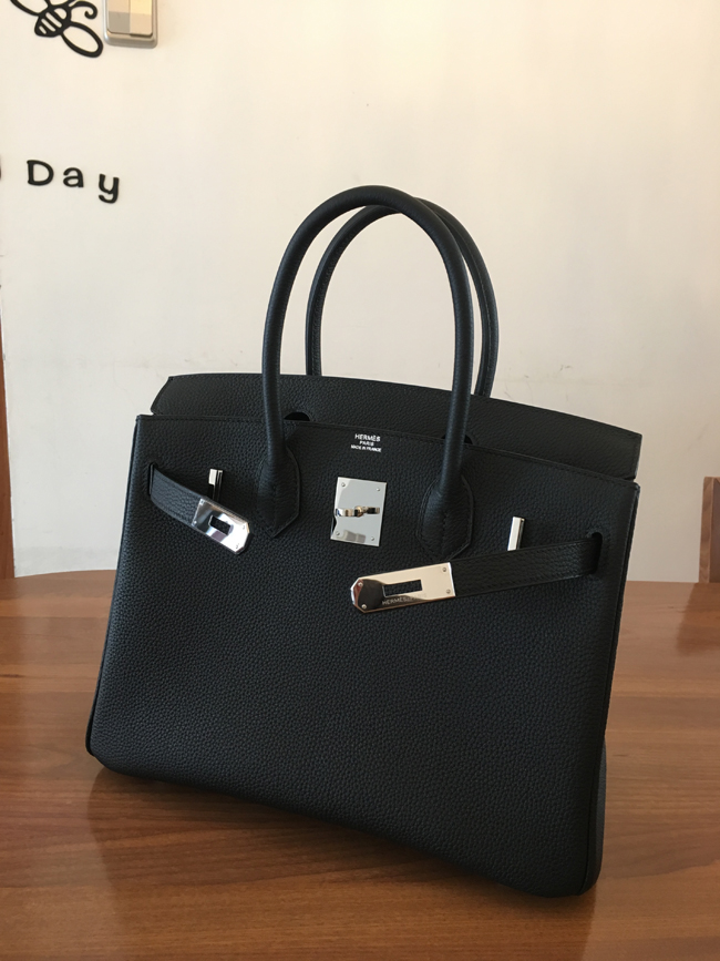 エルメス バーキン30 ブラック トゴ シルバー金具